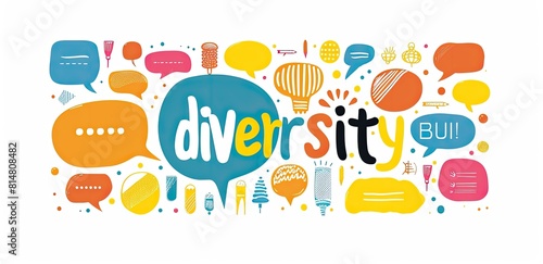 Colorful speech bubble with the word diversity
