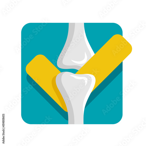 Bone Health flat square icon for labeling