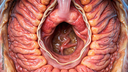 Close-up of esophageal varices, a complication of liver disease  photo