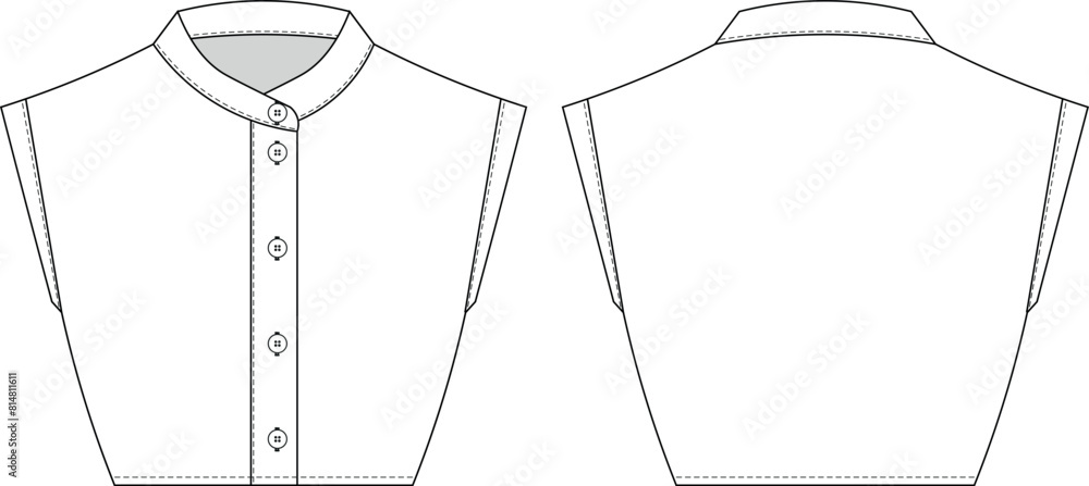 grandad collared buttoned sleeveless crop cropped fit shit blouse top template technical drawing flat sketch cad mockup fashion woman design style model
grandad collared buttoned sleeveless crop cropped fit shit blouse top template technical drawing flat sketch cad mockup fashion woman design style model