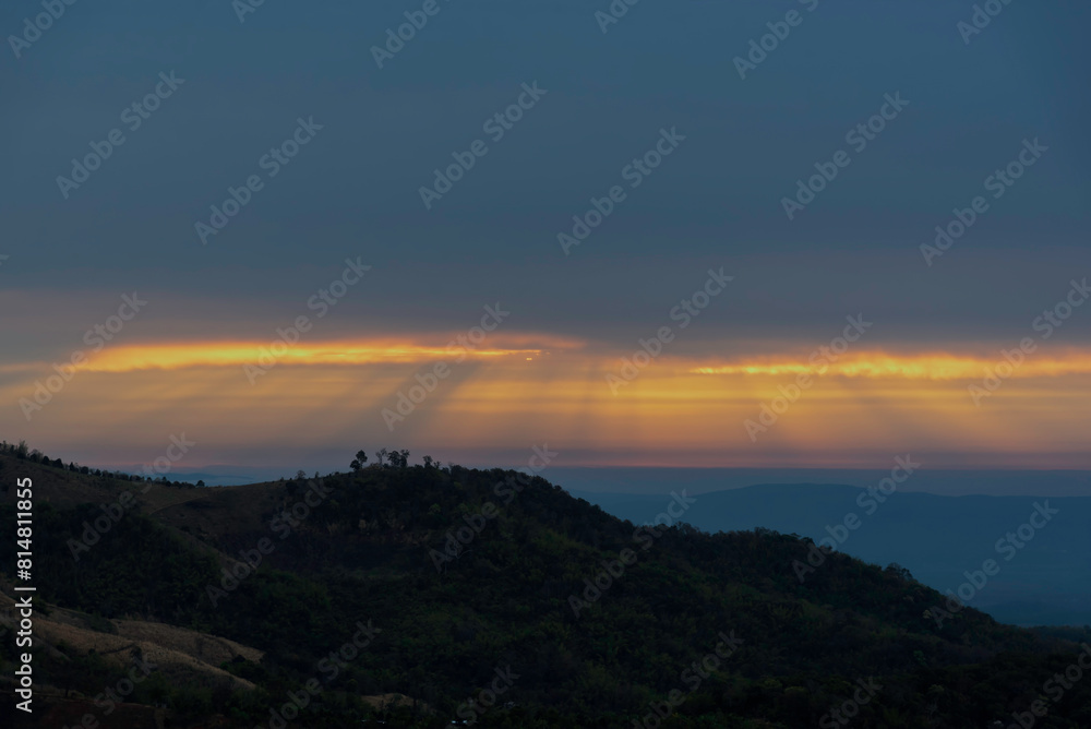 Mountain valley during sunrise. Natural summer landscape Mountain valley during sunrise. Natural summer landscape