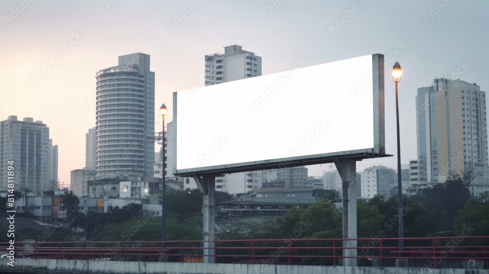 Blank large billboard in the city and building view background. Blank large billboard in the city and building view background.