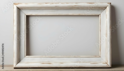 A distressed wooden frame with a whitewashed finis upscaled_3 photo