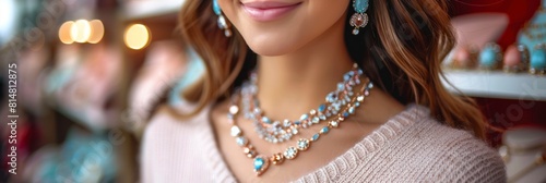 female American entrepreneur launching her own online business selling handmade jewelry