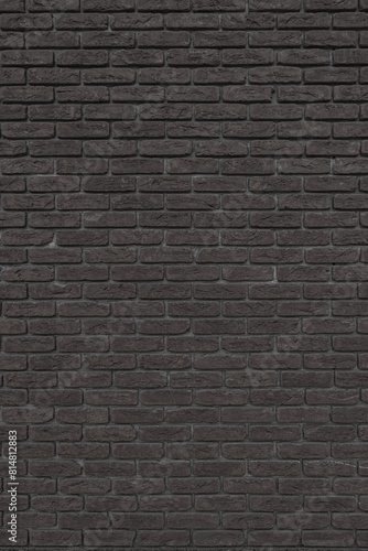 Black brick wall. Abstract interior background.