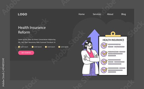 Health Insurance Reform concept. Flat vector illustration.