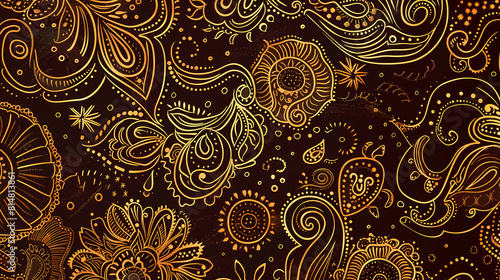 Abstract Seamless pattern with floral element henna style vector image