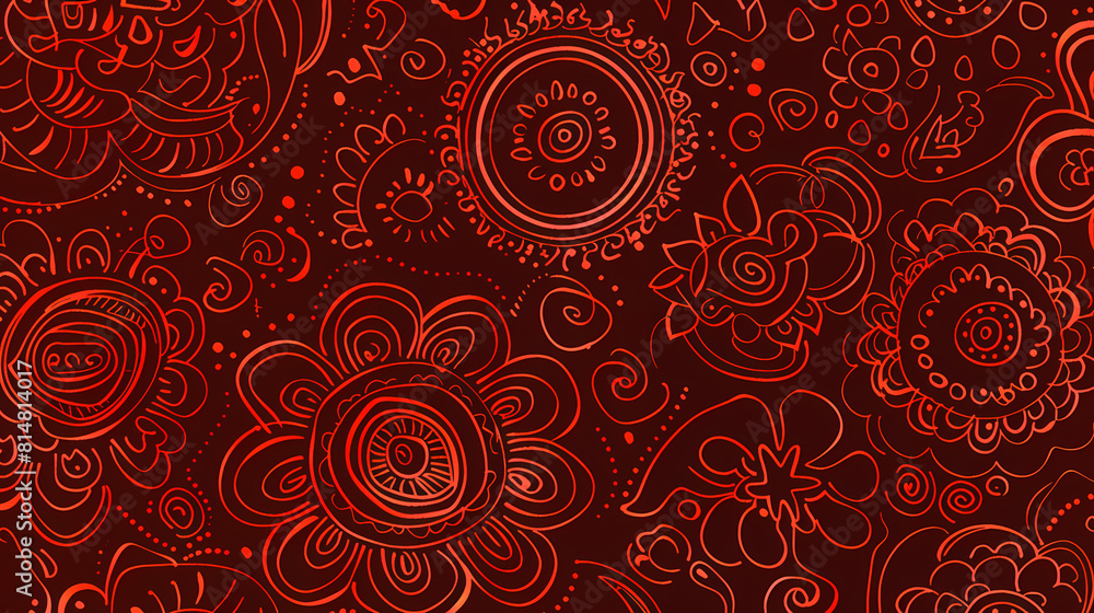 Abstract Seamless pattern with floral element henna style vector image Abstract Seamless pattern with floral element henna style vector image
