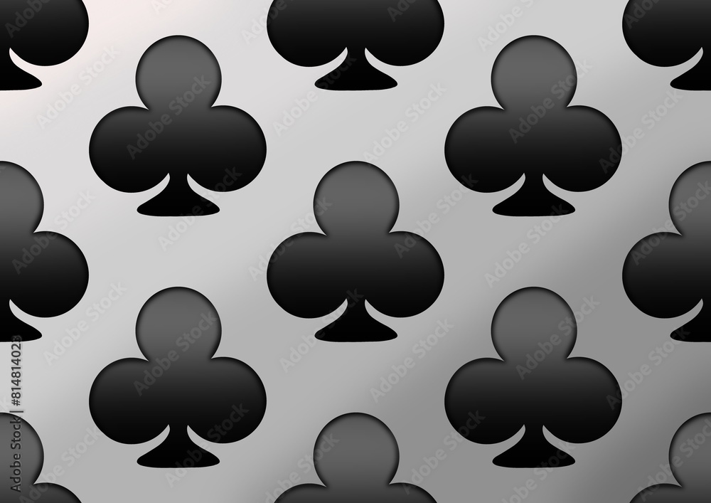 The suit of the card. Playing cards. The suit is clubs. Card game. Excitement. The pattern is clubs The suit of the card. Playing cards. The suit is clubs. Card game. Excitement. The pattern is clubs