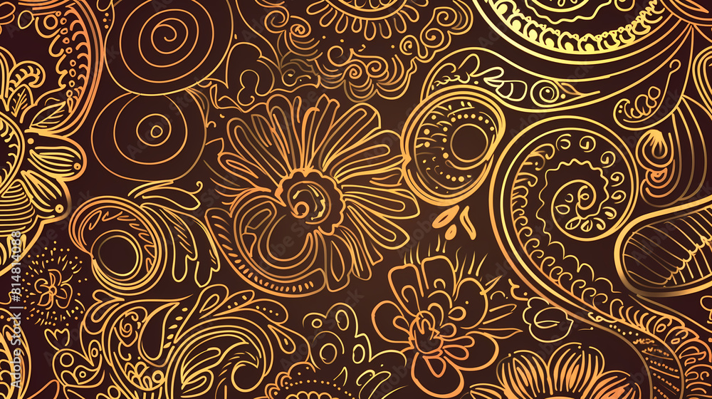 Abstract Seamless pattern with floral element henna style vector image Abstract Seamless pattern with floral element henna style vector image
