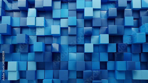 abstract background with blue cubes  3d wallpaper 