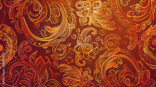 Abstract Seamless pattern with floral element henna style vector image