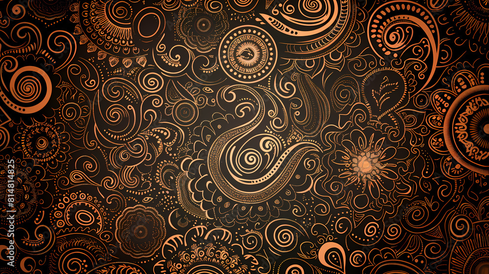 Abstract Seamless pattern with floral element henna style vector image Abstract Seamless pattern with floral element henna style vector image