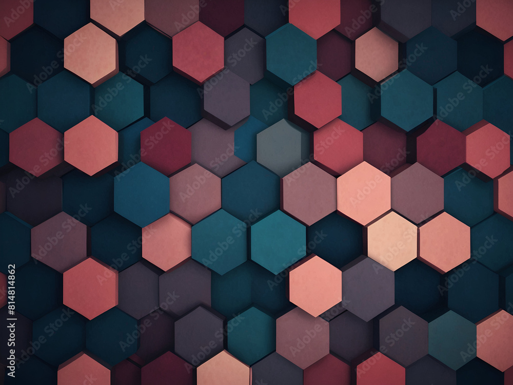 Blue and pink hexagonal background. Blue and pink hexagonal background.
