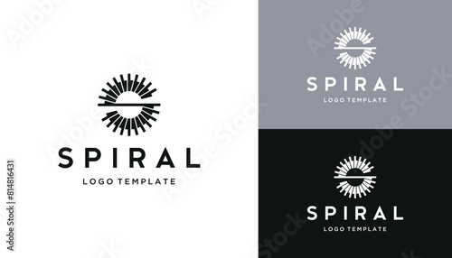 Initial Letter S with Spiral Rotation Spinning Logo Design