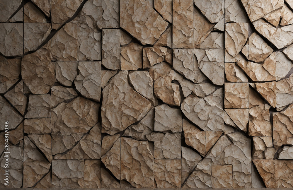 texture of stone wall with cracks, brown background 3d decorative texture of stone wall with cracks, brown background 3d decorative