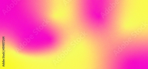 Gradient y2k background with grain texture effect in purple and yellow neon colors. Trendy aesthetic wallpaper for print design, web cover. Vector illustration