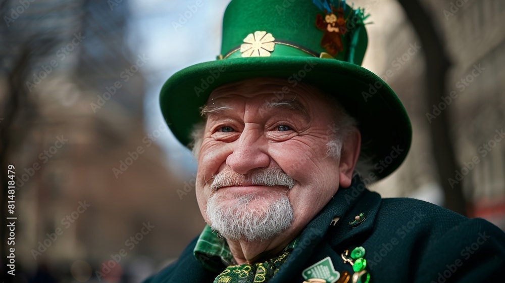 Joyful st. Patricks day parade. celebrating in style with green outfits and festive decorations Joyful st. Patricks day parade. celebrating in style with green outfits and festive decorations