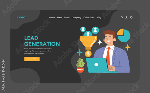 Lead Generation concept. Flat vector illustration