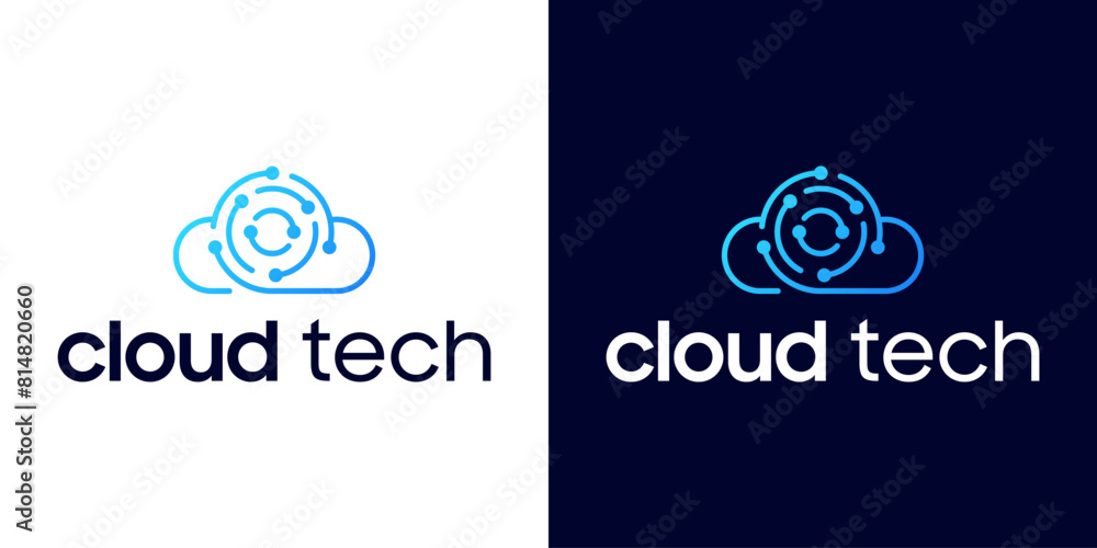 technology cloud logo design inspiration with circuit lines technology cloud logo design inspiration with circuit lines