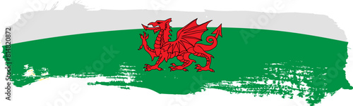 brush Wales flag , vector illustration on a white background