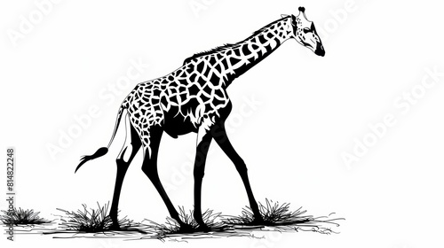 Monochrome Giraffe Silhouette