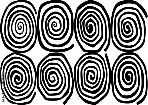 Curve Pattern Round Circle Black And White Pattern Design Creative Backgrounds Vector Illustration

