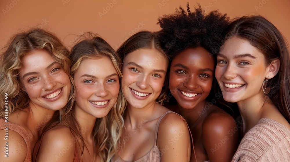 Young women friends together for self care, diversity, Skin, aesthetic, dermatology and support, Beauty. Young women friends together for self care, diversity, Skin, aesthetic, dermatology and support, Beauty.