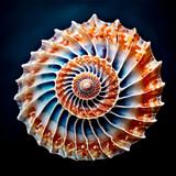 intricate sea shell with a spiral pattern displaying the beauty of natures symmetry and design in a,generate ai