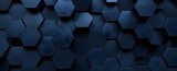 3d render of dark blue abstract background with hexagon pattern