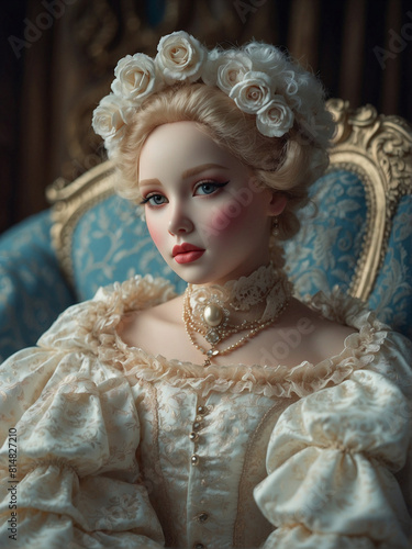 Elegant Vintage Porcelain Doll