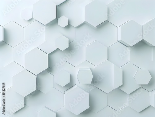 Abstract white background with hexagon pattern for technology concept 