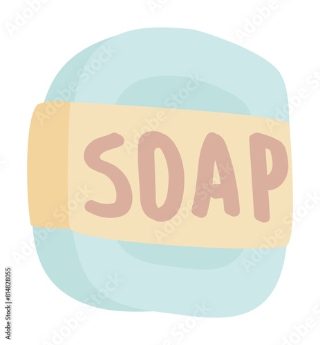Handmade soap bar in flat design. Natural organic product for skin care. Vector illustration isolated.