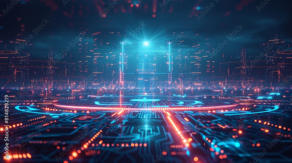 Fototapeta premium Future, Digital Technology, Cyber, Future Technology