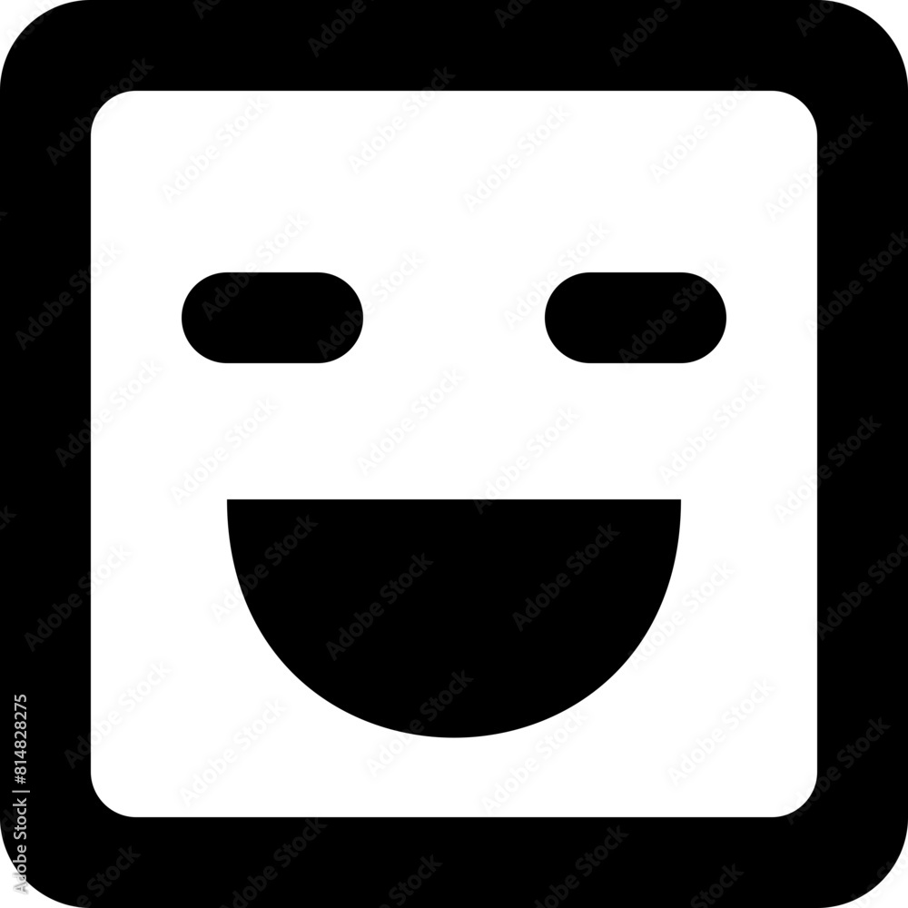 emoji happy square round (11) Simple Outline Minimalist Icons for UI ...