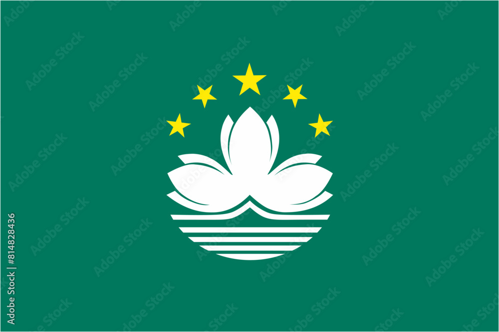 Macau or Macao official flag vector with standard size and proportion. National flag emblem with accurate size and colors. Macau or Macao official flag vector with standard size and proportion. National flag emblem with accurate size and colors.