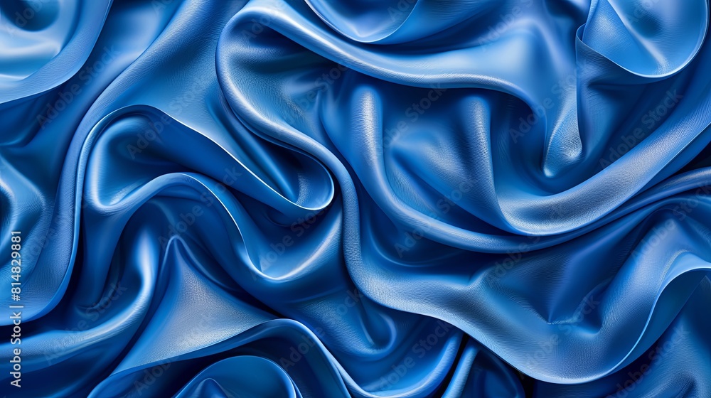 Blue silk fabric with pleats and folds. Blue silk fabric with pleats and folds.