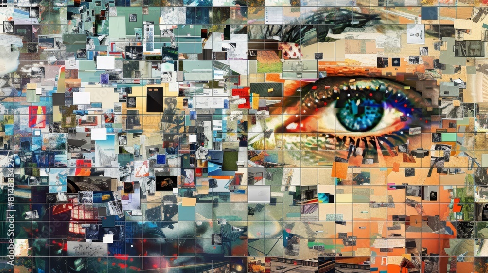 Digital mosaic: fragmented memories pixelated images glitchy distortions evoke nostalgia Digital mosaic: fragmented memories pixelated images glitchy distortions evoke nostalgia