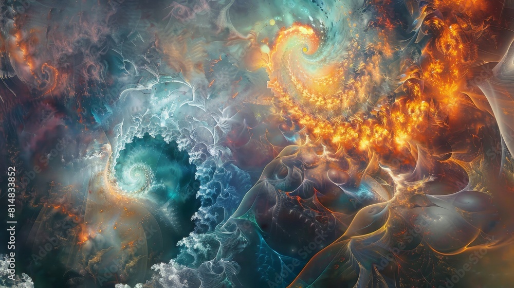 Abstract exploration of infinity fractal patterns and infinite regressions symbolizing the universe's endless nature Abstract exploration of infinity fractal patterns and infinite regressions symbolizing the universe's endless nature