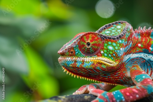 Close-up of a chameleon in its natural habitat