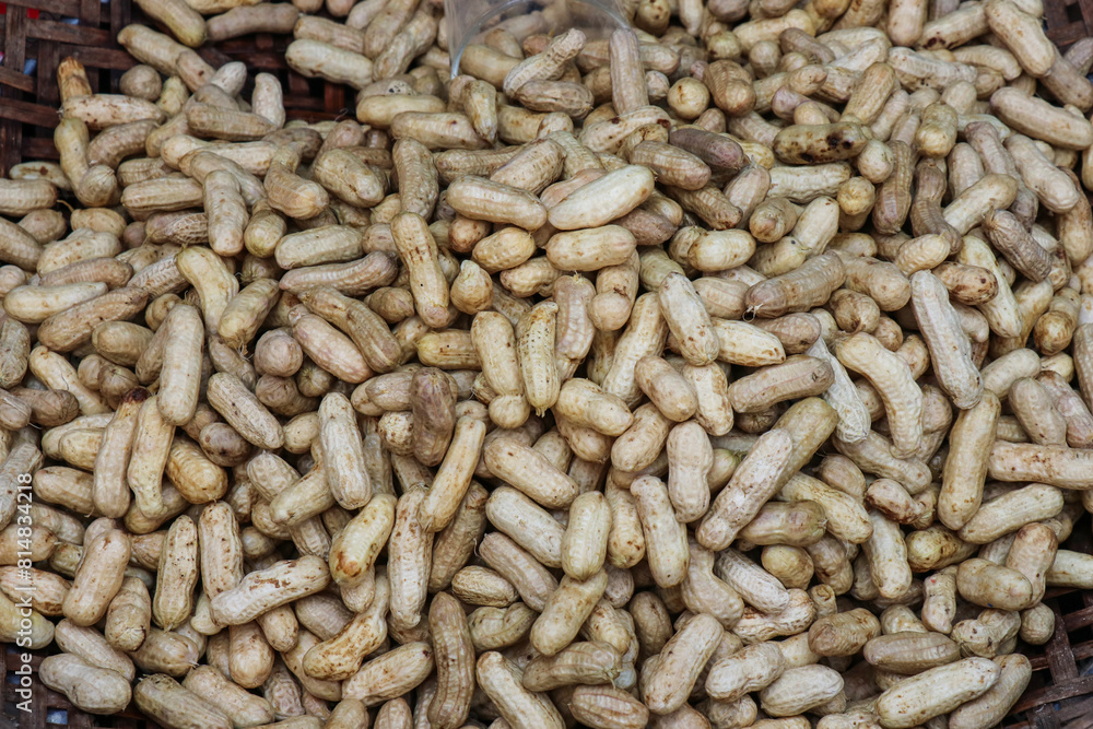 peanut in a shell texture. food background of peanuts peanut in a shell texture. food background of peanuts