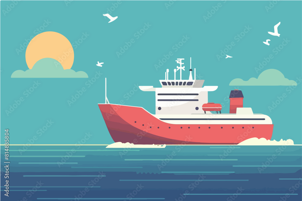 Steamboat illustration. Water vehicle. Big ship. Ship on the water. Steamboat illustration. Water vehicle. Big ship. Ship on the water.