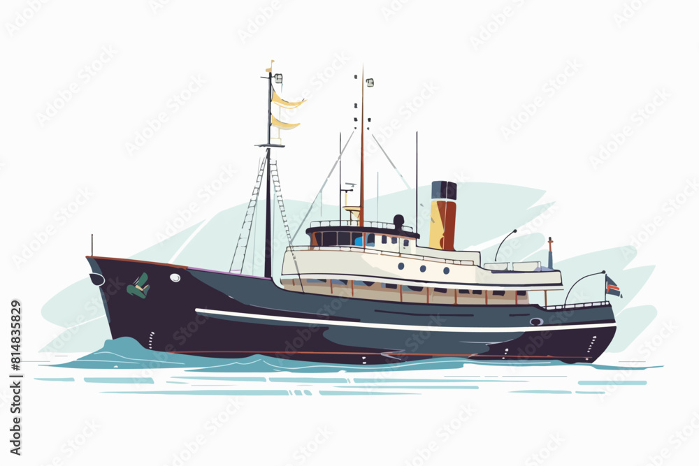 Steamboat illustration. Water vehicle. Big ship. Ship on the water. Steamboat illustration. Water vehicle. Big ship. Ship on the water.