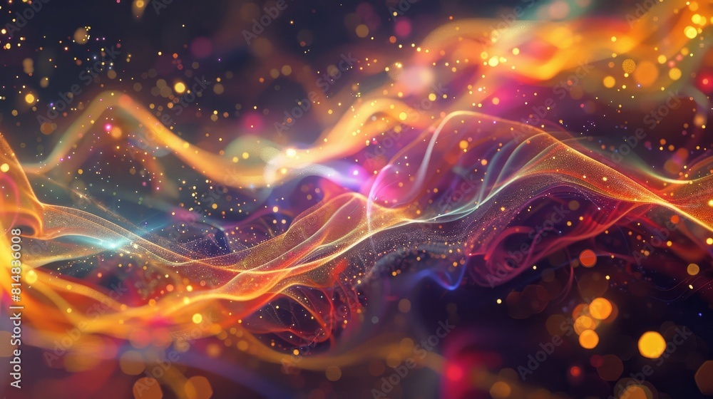 Abstract representation of quantum entanglement intertwined particles and energy fields Abstract representation of quantum entanglement intertwined particles and energy fields