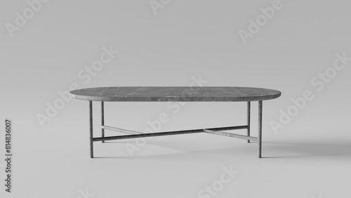 a table with a marble top and metal legs