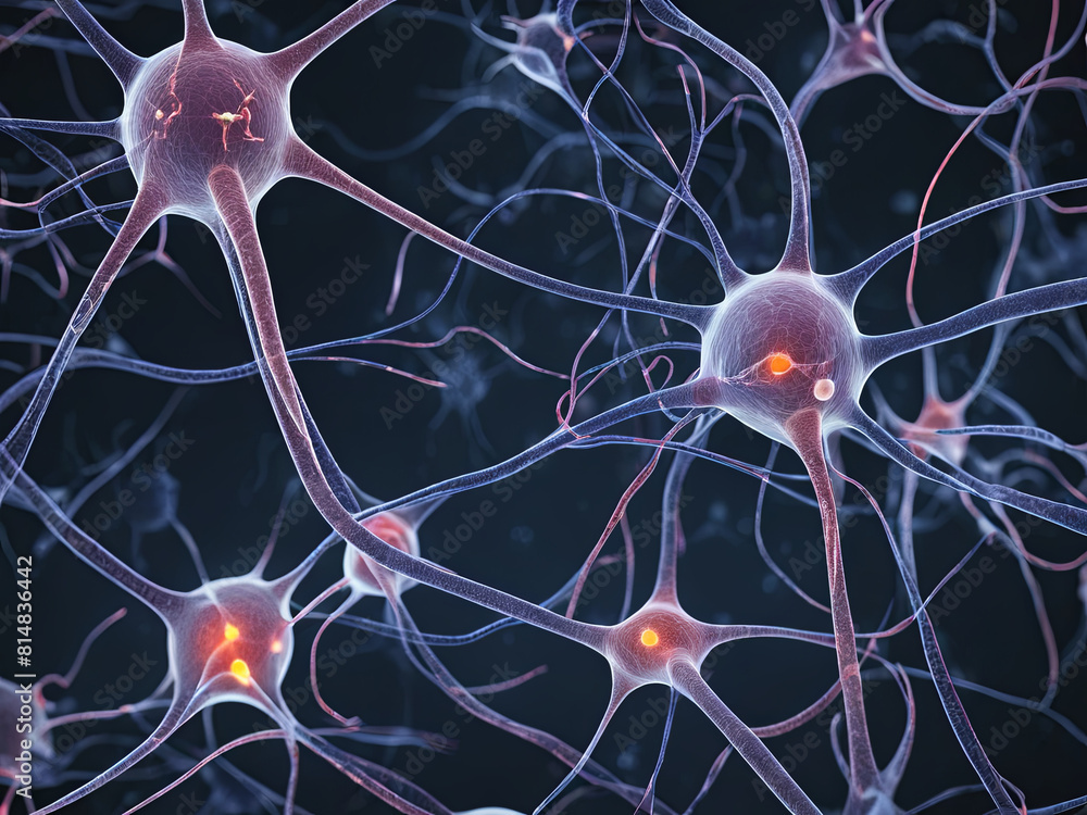 Neuron cells, nervous system, microbiology concept Neuron cells, nervous system, microbiology concept