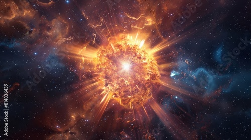 Celestial explosion sending shockwaves through space