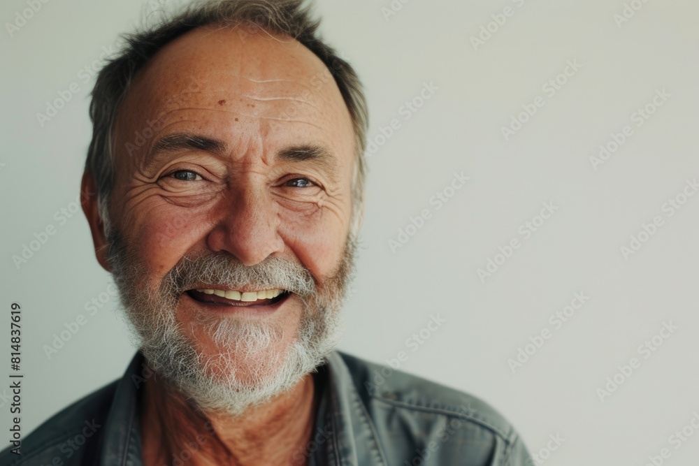Fototapeta premium Elderly Man Smiling with Positive Vibes
