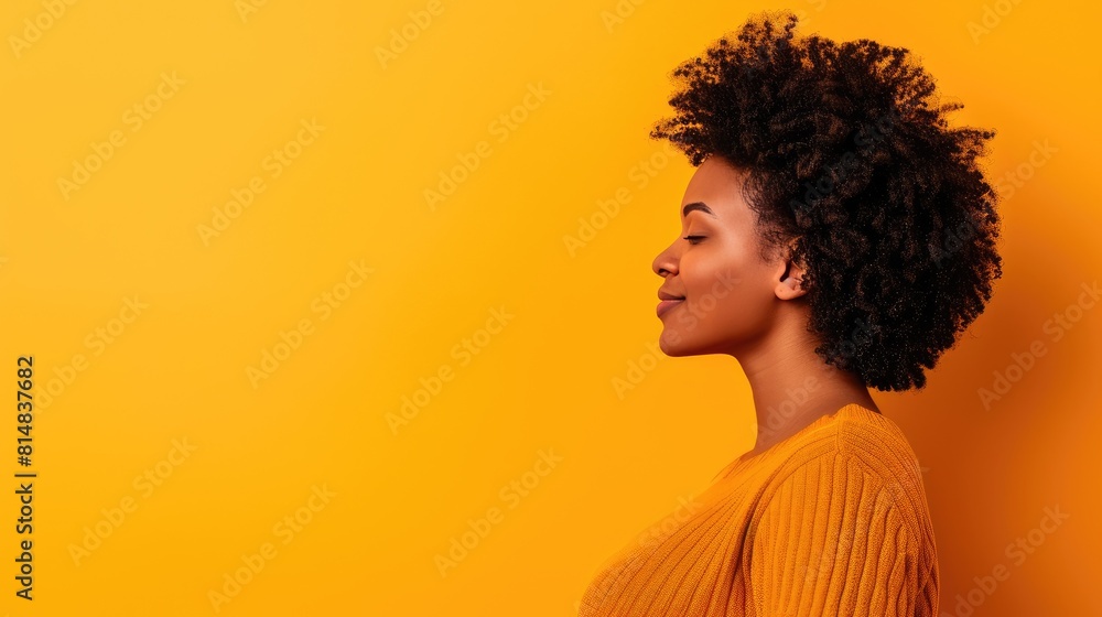 Motherhood Journey: Side Profile of Pregnant Afro American Woman Motherhood Journey: Side Profile of Pregnant Afro American Woman