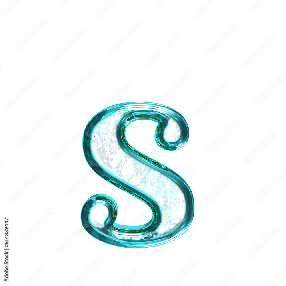 Ice symbol in a turquoise frame. letter s Ice symbol in a turquoise frame. letter s